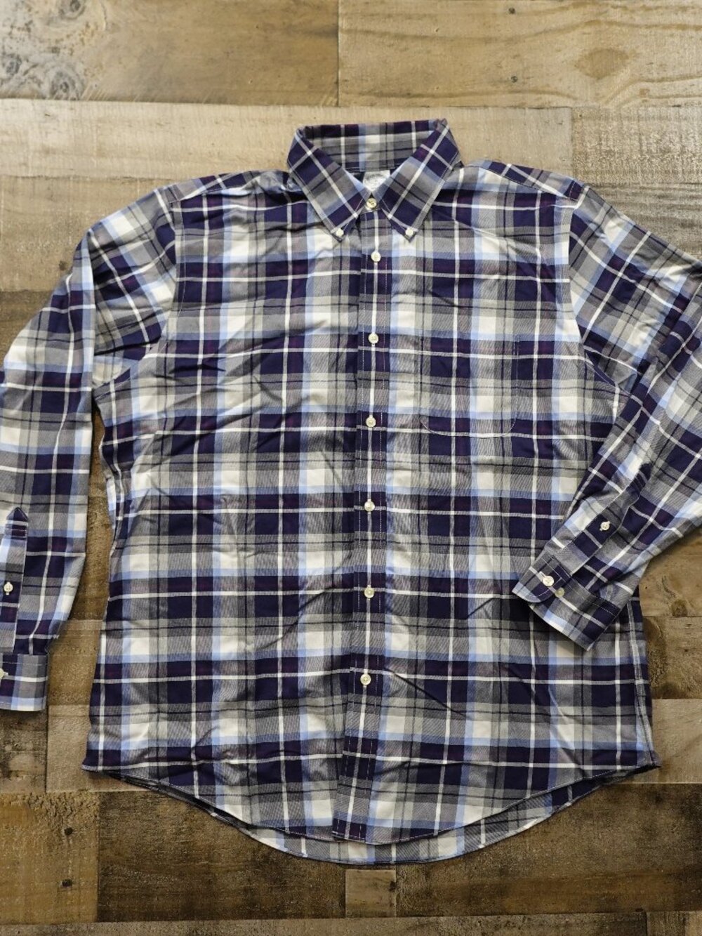 Brooks Brothers Regent Plaid Button Down Shirt Men’s XL Non-Iron Cotton